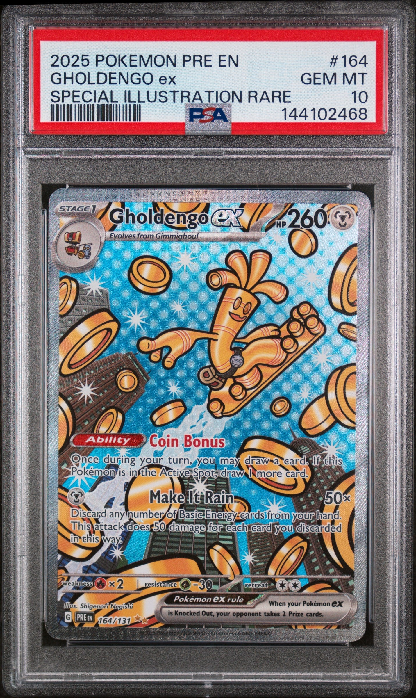 2025 Pokemon En-Prismatic Evolutions SIR Gholdengo Ex 10 PSA